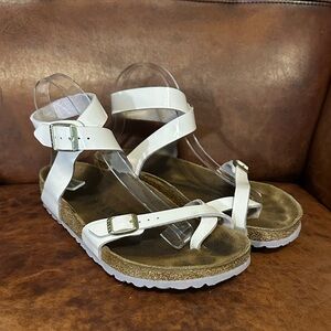 Birkenstock White Strappy Sandals